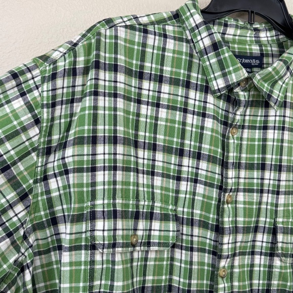 . John's Bay Big & Tall Mens Green Plaid LS Button Up Flannel Shirt Sz. 3XLT - Picture 3 of 11